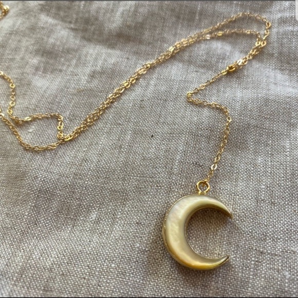 💋 2 for $20/ 14k Gold Crescent Moon Boho Lariat Necklace - Picture 3 of 10